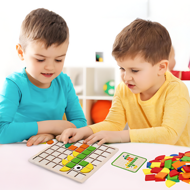 EcoToys ThinkMatch | Mejora el pensamiento lógico - Set de rompecabezas educativo de madera imaginativo